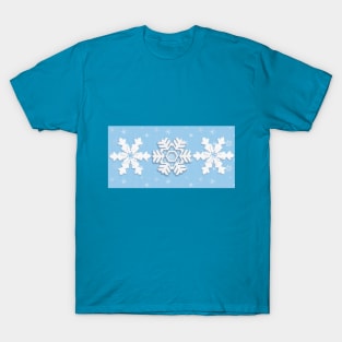 Winter Holiday White Snowflakes, Christmas and Happy New Year Decoration, gifts and clothing T-Shirt